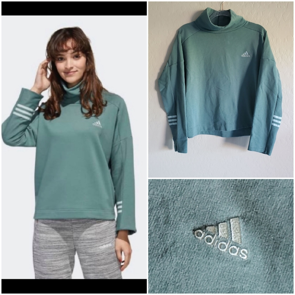 Adidas Cropped Funnel Neck Sweatshirt Small